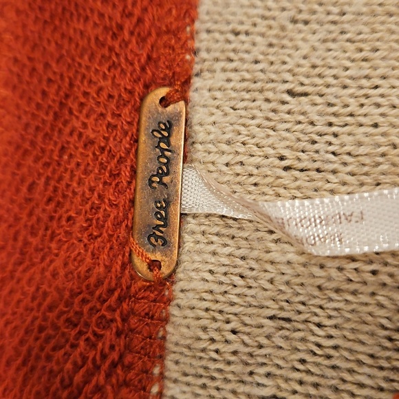 💕FREE PEOPLE💕 Desert Rose Sweater Embroidered Longhorn Colorblock Knit Medium - Picture 12 of 15